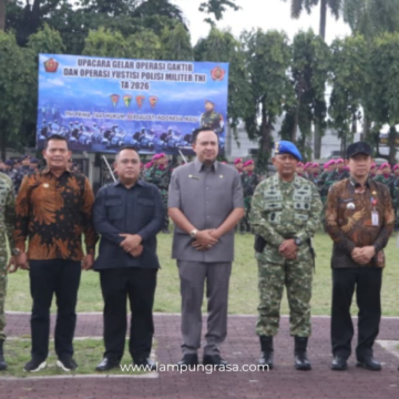 Ketua Komisi I DPRD Lampung Hadiri Upacara Gelar Operasi Gaktib dan Yustisi Polisi Militer TNI TA 2026