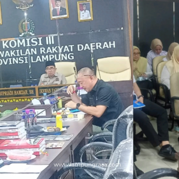 Komisi III Dewan Perwakilan Rakyat Daerah (DPRD) Provinsi Lampung menggelar Rapat Dengar Pendapat (RDP) bersama Organisasi Perangkat Daerah (OPD) mitra kerja